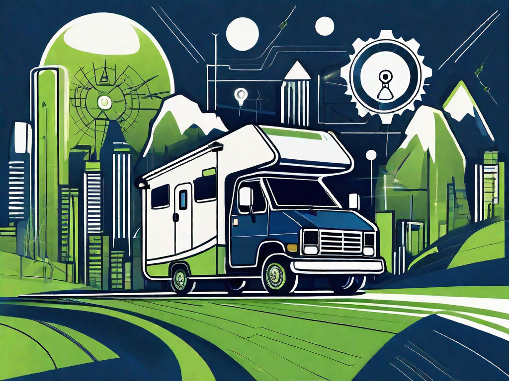 A sleek rv on a highway