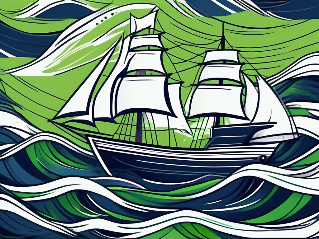 A sturdy ship navigating through stormy seas