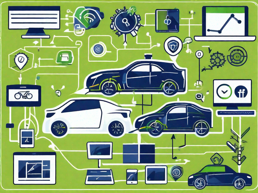 A digital device with symbols of digital marketing tools like social media icons